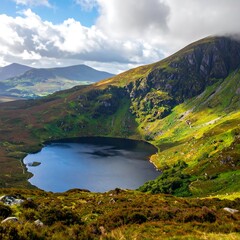 Irish Mountain Lake Scenic View.