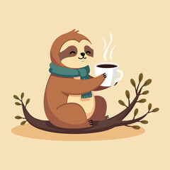 Fun and charming sloth vectors for International Sloth Day, showing sloths as wizards, pirates, chefs, explorers, and cozy book lovers, solid flat color illustrations for kids and greeting cards