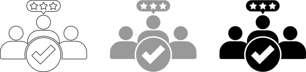 Icons representing selection and approval of individuals within a group © mohammad