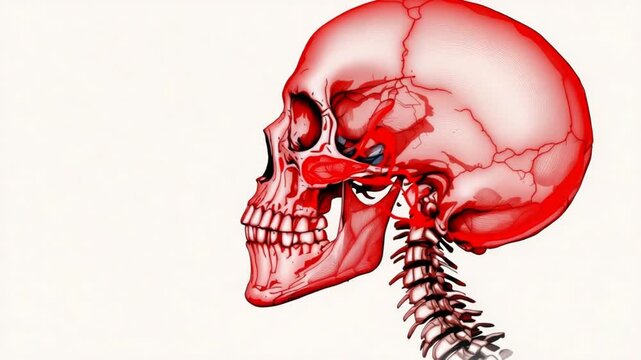 Anatomical Skull Illustration - Exploring the Human Skeletal Structure and Cranial Anatomy.