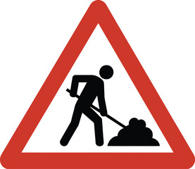 Road Works Men at Work Warning Sign