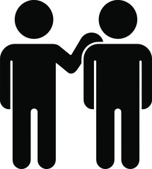 Two People Standing Together Showing Friendship and Support Icon