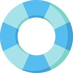 Fototapeta premium Blue striped life preserver on transparent background