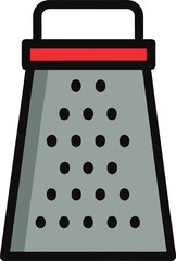 A simple kitchen grater on transparent background