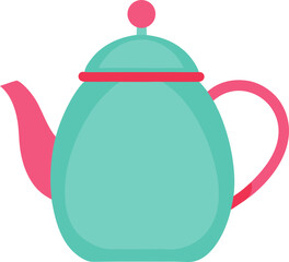 Teapot simple illustration on transparent background
