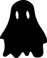 Simple Ghost Silhouette. Halloween Design Element.