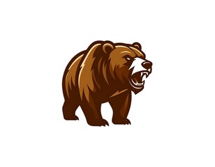 Powerful Grizzly Bear Logo Design.