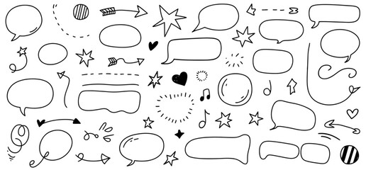 Handmade doodle artwork in black color on white background