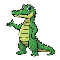 Obraz premium 3d cartoon alligator character giving thumbs up isolated on transparent background