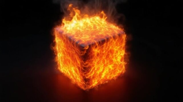 Fiery Cube - A Burning Block of Intense Heat and Energy.