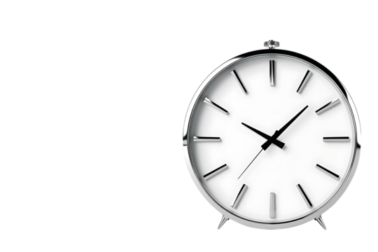 Elegant modern alarm clock with a minimalist design, perfect for time management, deadlines, schedules, and reminders in business and personal life