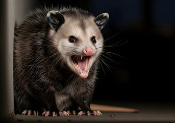 Defensive Virginia Opossum Threat Display