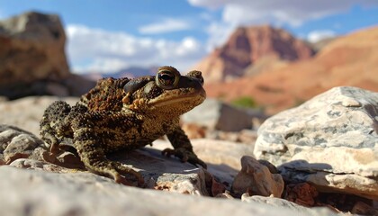 Obraz premium Desert Toad in Rocky Landscape.