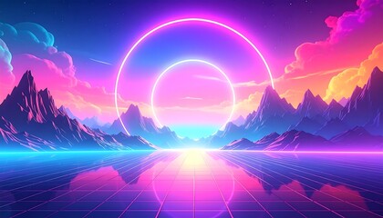 Neon Mountainscape Horizon.