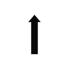 Black Upward Arrow on White Background direction point vector graphic simple sign symbol navigation straight move rise growth forward