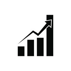 Growing Bar Chart with Arrow graph growth success increase trend business finance data statistics analysis report diagram upward