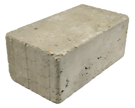A single concrete brick isolated on transparent background - Powered by Adobe