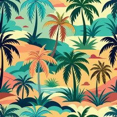 set of palm  trees