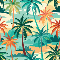 set of palm  trees