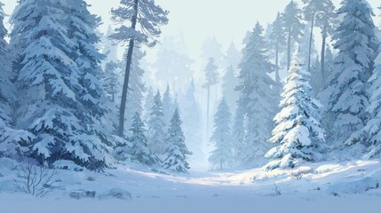 Fototapeta premium winter forest winter landscape snow covered trees no logos no brands ar 169