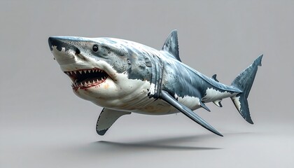 Naklejka premium Great White Shark in Action.