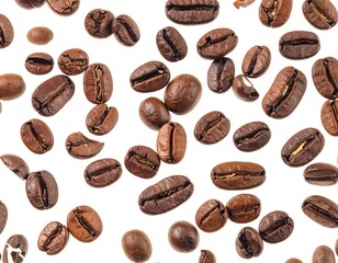 Roasted Coffee Beans Scattered.