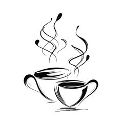 Elegant Coffee Mug Doodle Line Art