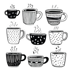 Minimalistic Coffee Mug Doodle Illustration