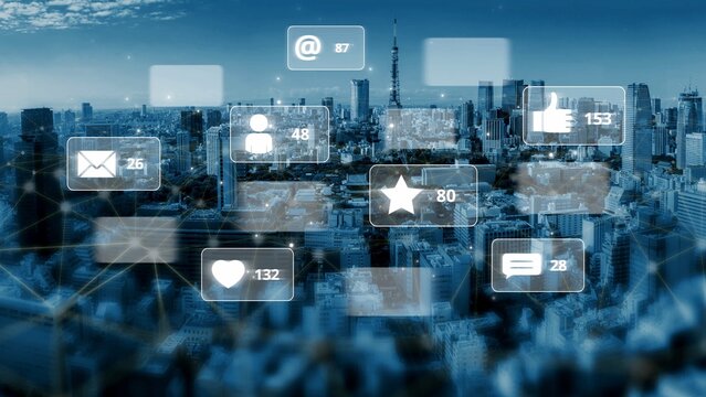 Social media engagement with interaction metrics showing comments, social media reactions, social media messages, and social media connections. Marrow