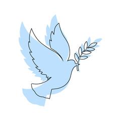 Dove of peace with olive branch Vector Design