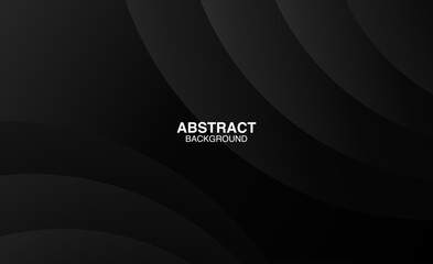 Dark black background abstract 3D geometric with wave effect decoration. Vector background.