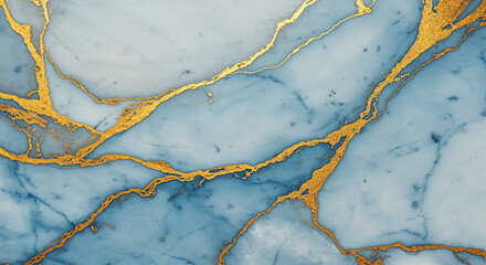 Blue Marble Texture with Gold Veins Abstract Background color