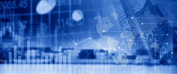 Business and Financial technology backgrounds. financial or business concept, analyzing sales data and financial growth graph chart report, Business planning