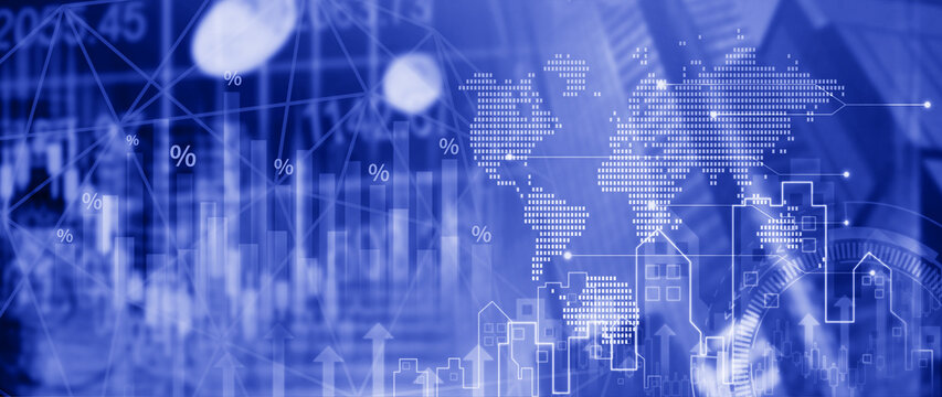 Business and Financial technology backgrounds. financial or business concept, analyzing sales data and financial growth graph chart report, Business planning - Powered by Adobe