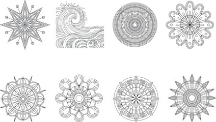 PrintAbstract Mandala Line Art Coloring Pages | Geometric & Floral Designs for Relaxation