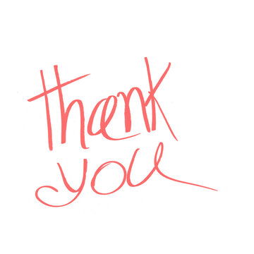 Thank you Letter hand drowing with white background