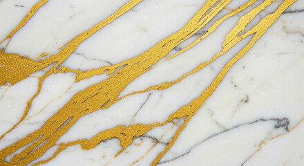 White Marble Texture With Golden Veins Abstract Background image photo