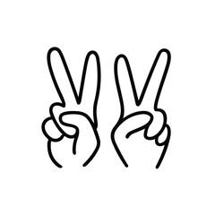 Obraz premium Minimalistic Peace Sign Doodle Sketch