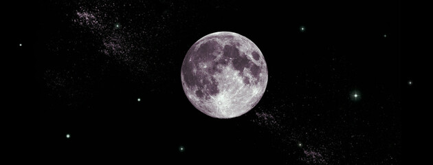 The moon in the night sky