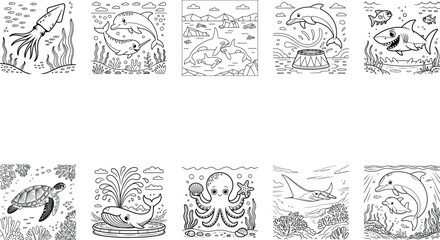 PrintOcean Animals Coloring Pages