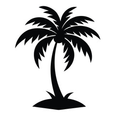 Obraz premium Palm-tree-silhouette-vector-icon