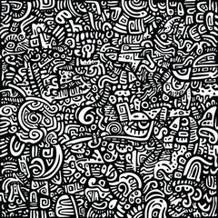 Obraz premium Psychedelic Abstract Doodle Line Art