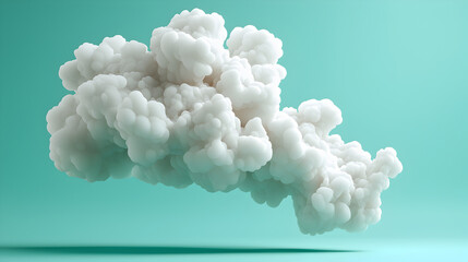Serene white cloud floating in turquoise sky. peaceful abstract background, soft, fluffy, with clean minimalist design