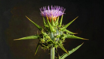 Close-up of a Purple Thistle Flower.