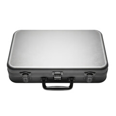 Shiny metal briefcase with textured surface and handle ready for business travel illustration
