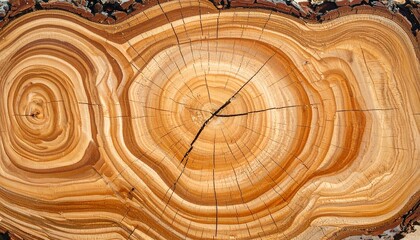 Close Up of Tree Trunk Cross Section.