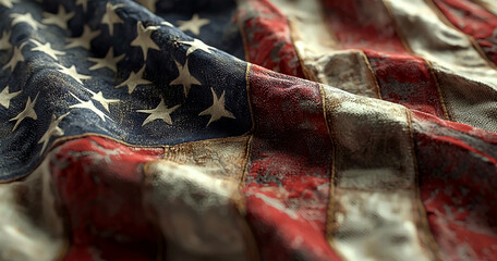 AI Generated - American flag with stars on it, symbolizing the 4th of July. Commercial illustration artwork for business applications. High-resolution. Premium quality. Professional grade. Detailed.