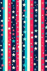 AI Generated - Set of red, white and blue stars on a striped background. Commercial illustration artwork for business applications. High-resolution. Premium quality. Professional grade. Detailed.