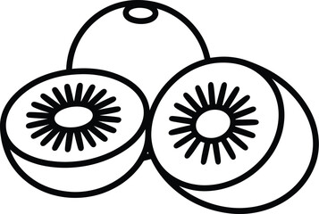 Kiwi fruit isolated on white background, a healthy and delicious tropical food