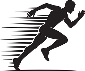 silhouette of a man running